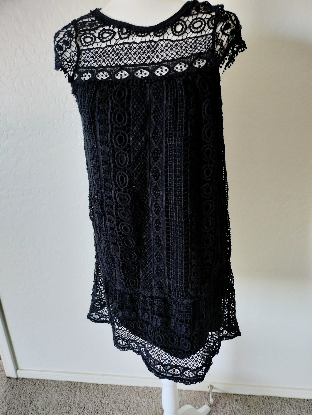 Black Lace Overlay Dress
